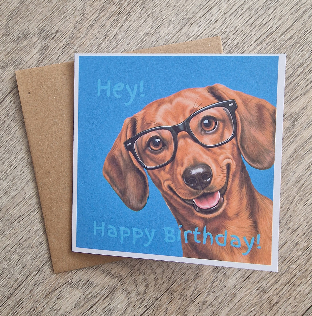 Sausage dog Birthday card