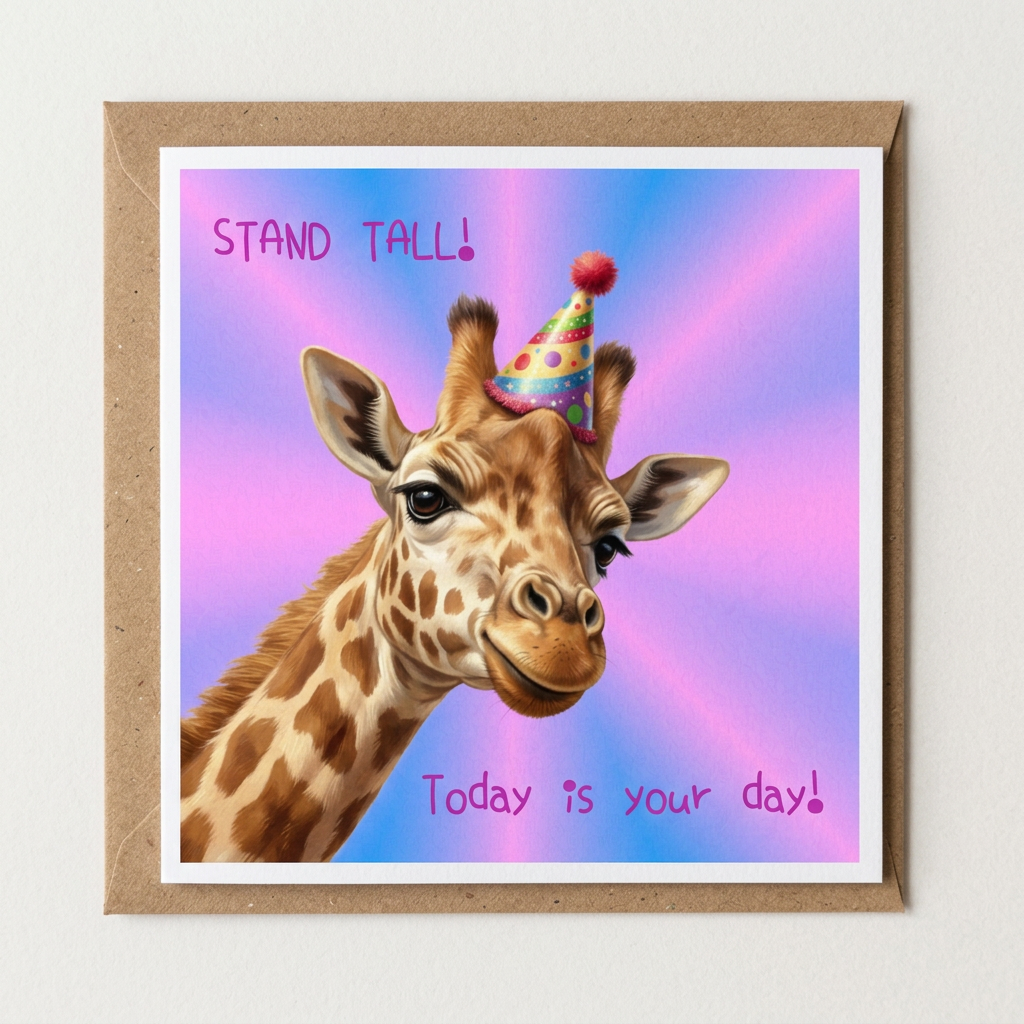 Funky Giraffe Birthday card