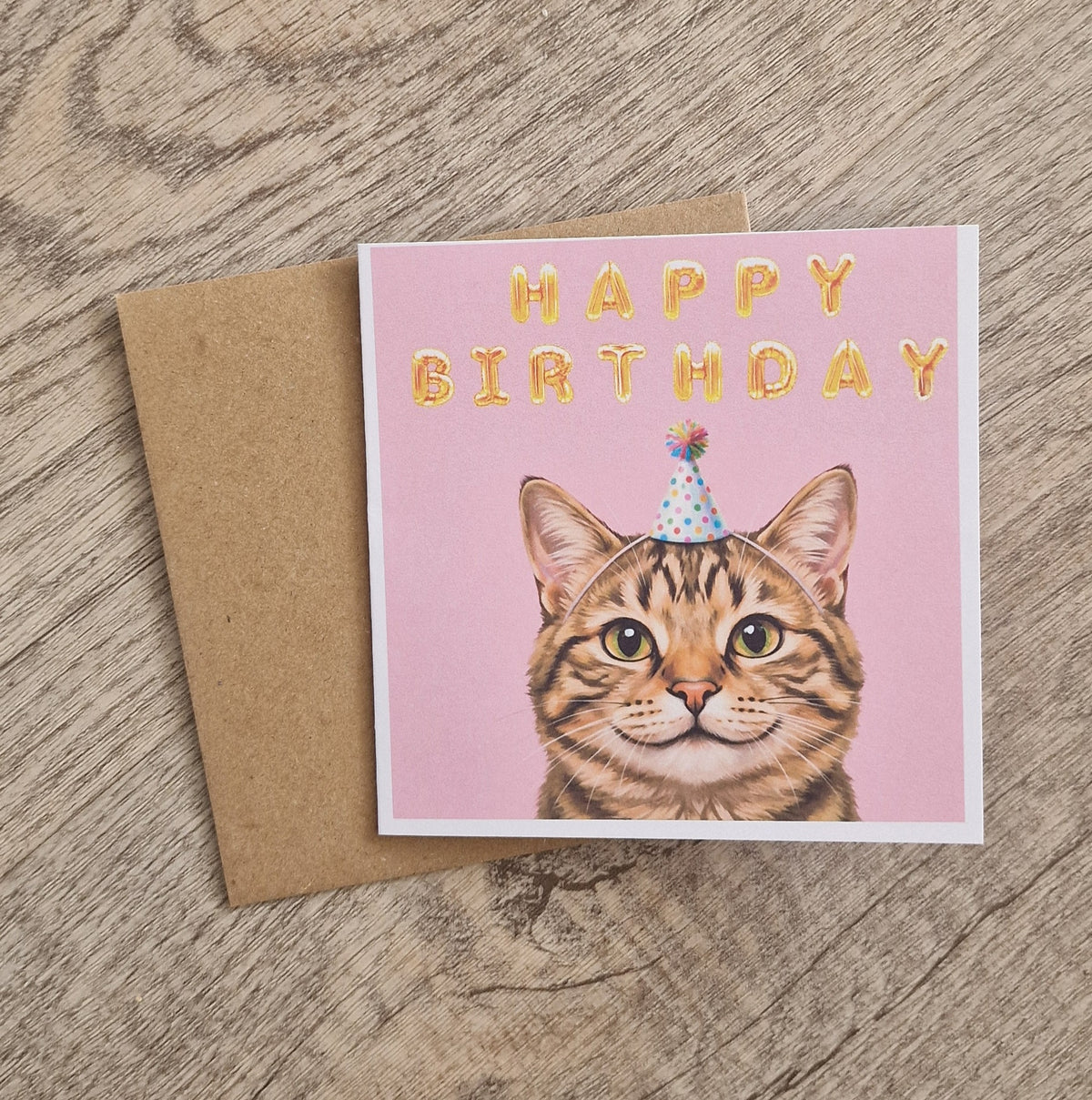 Cute kitty kat birthday card