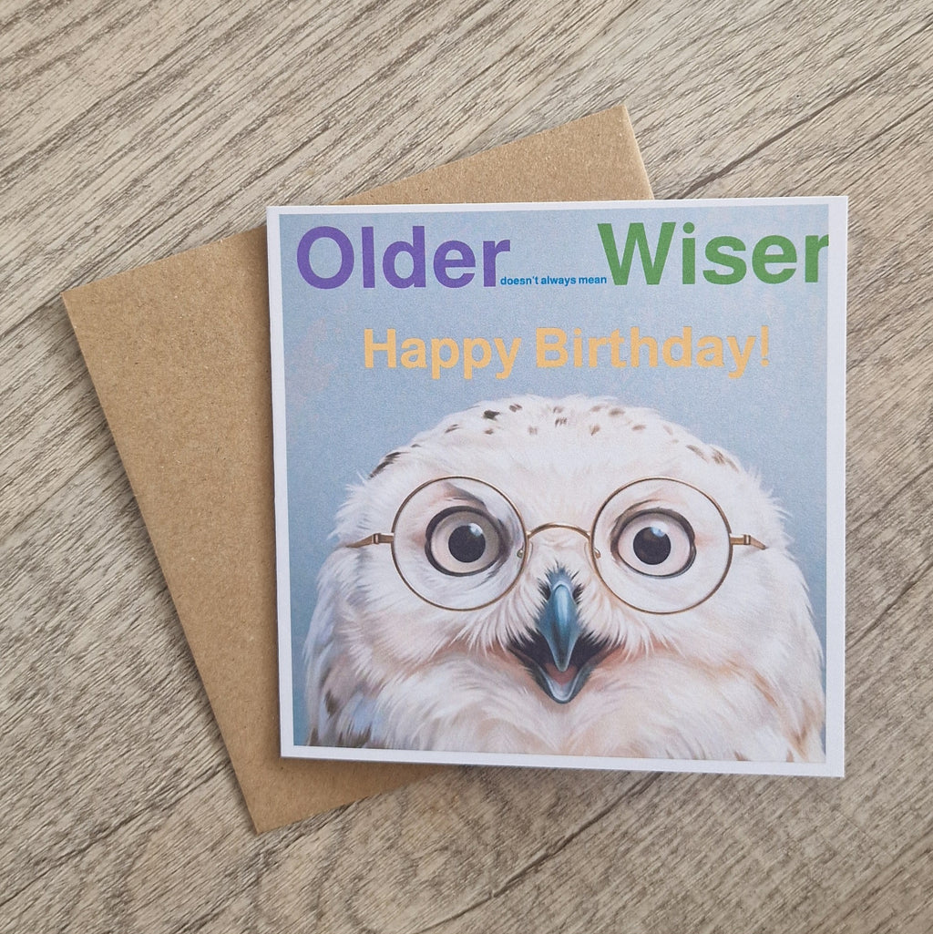 Funky owl Birthday card