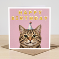 Cute kitty kat birthday card