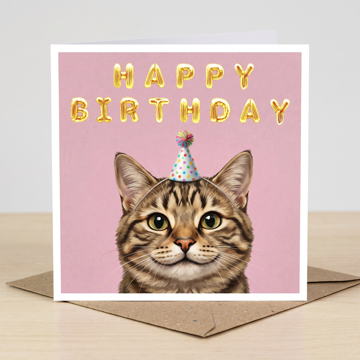 Cute kitty kat birthday card