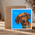 Sausage dog Birthday card