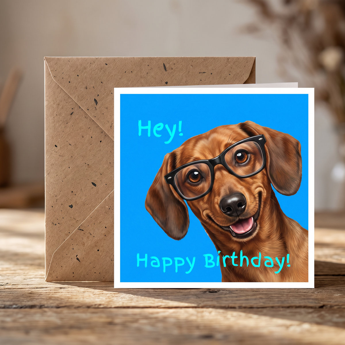 Sausage dog Birthday card